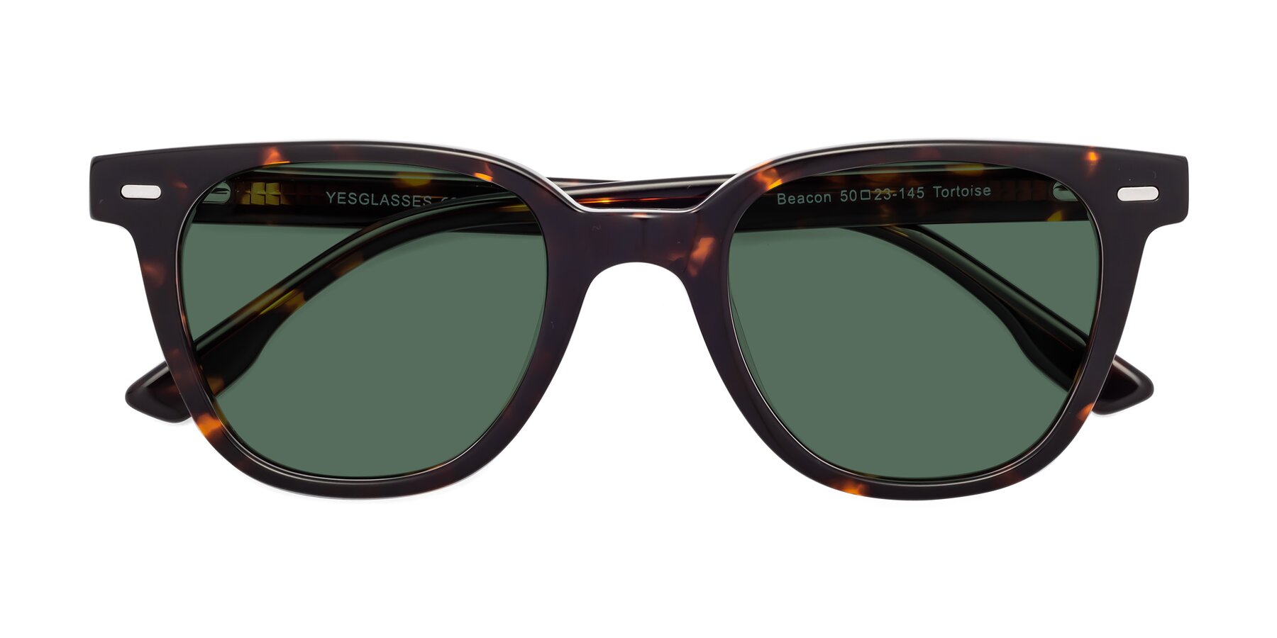 Folded Front of Beacon in Tortoise with Green Polarized Lenses