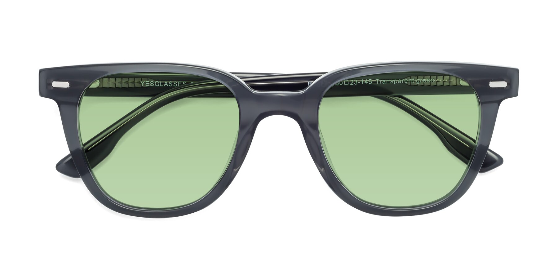 Folded Front of Beacon in Transparent Green with Medium Green Tinted Lenses