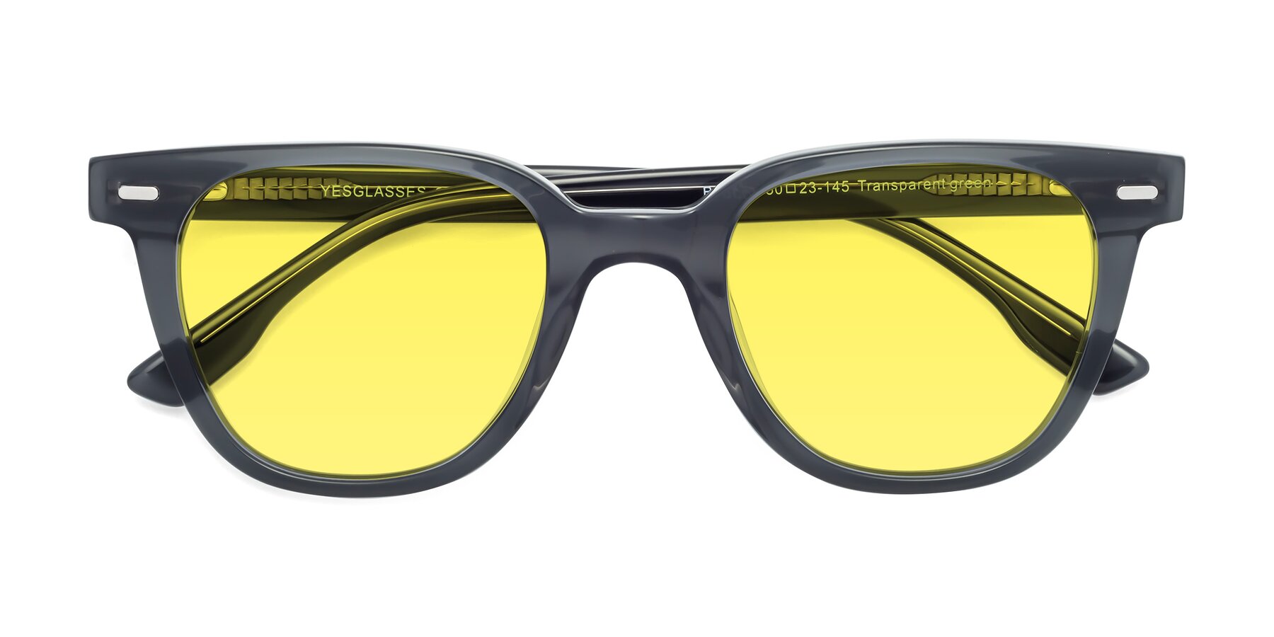 Folded Front of Beacon in Transparent Green with Medium Yellow Tinted Lenses