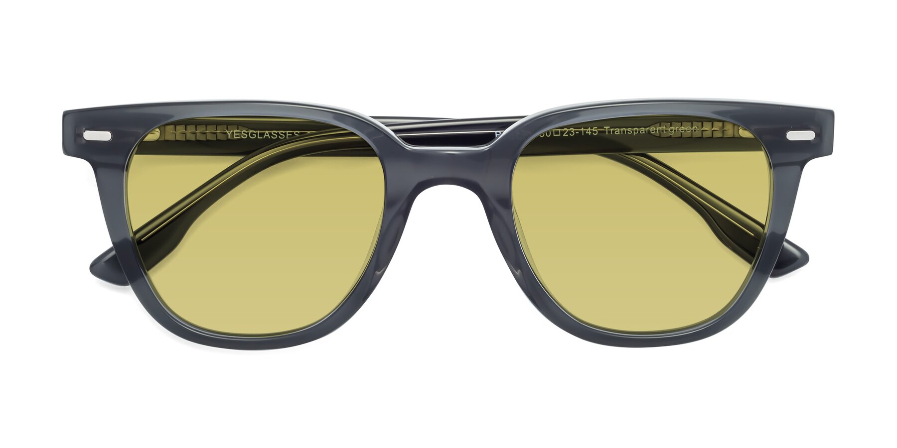 Folded Front of Beacon in Transparent Green with Medium Champagne Tinted Lenses