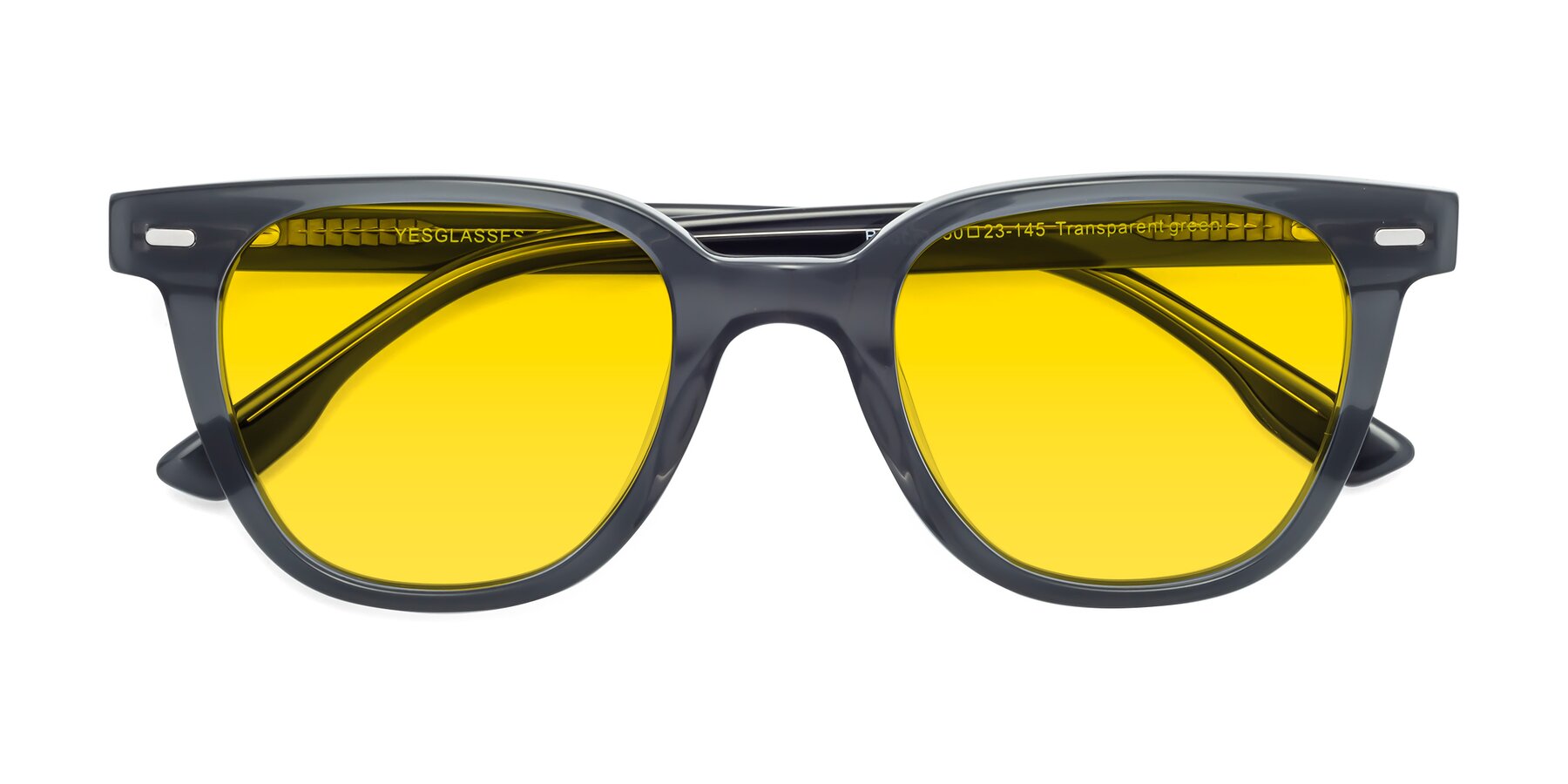 Folded Front of Beacon in Transparent Green with Yellow Tinted Lenses
