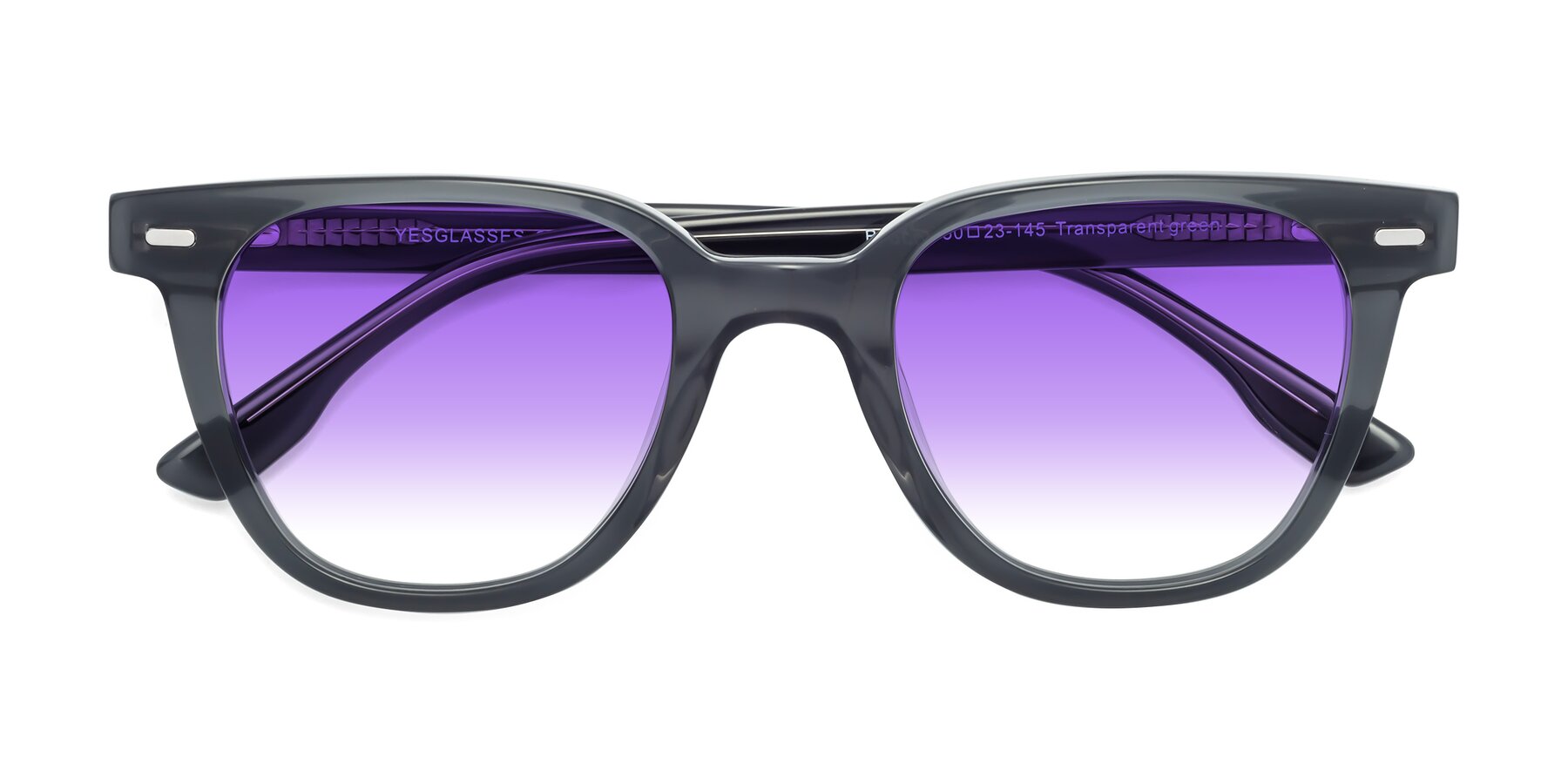 Folded Front of Beacon in Transparent Green with Purple Gradient Lenses
