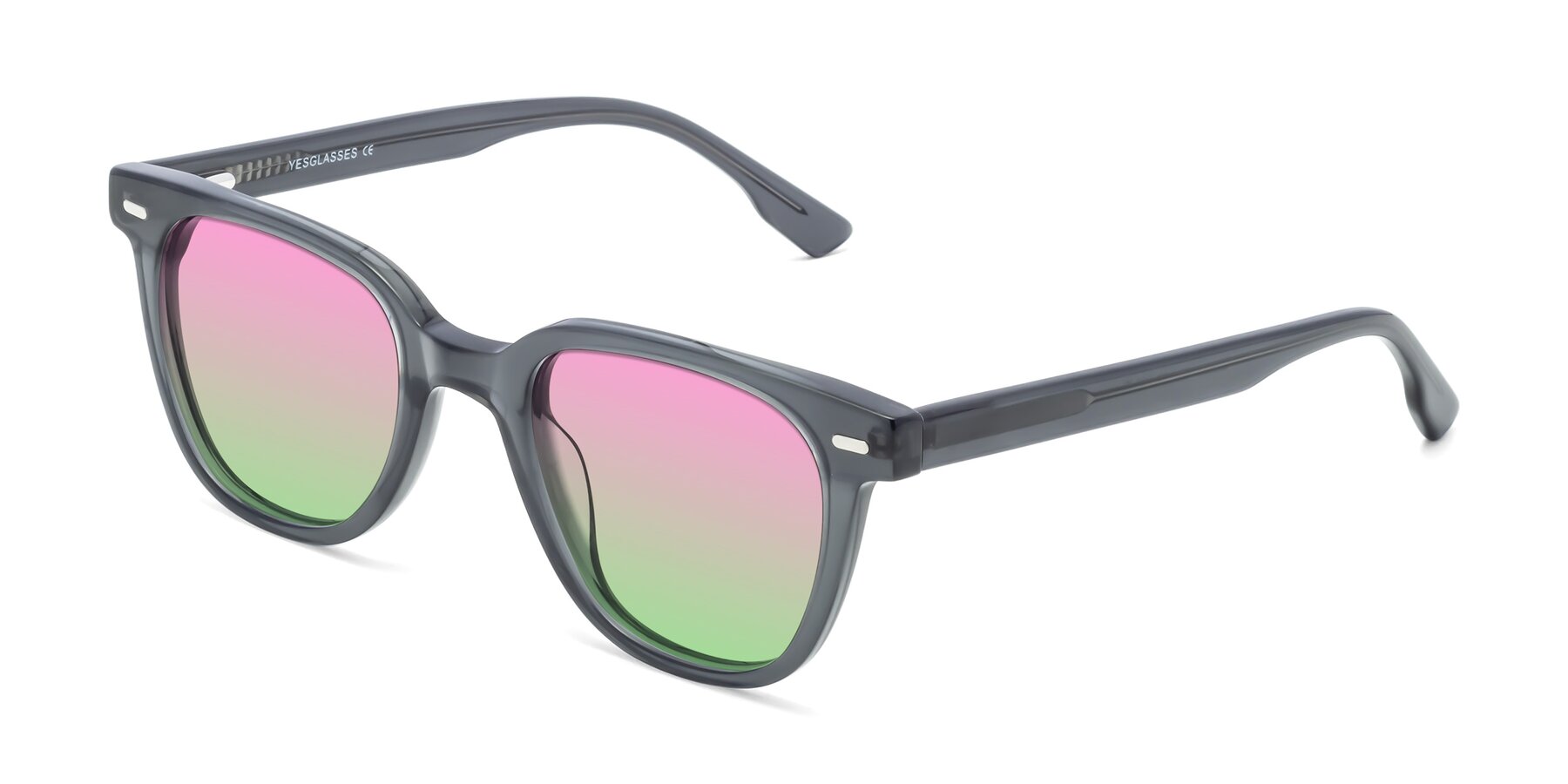 Angle of Beacon in Transparent Green with Pink / Green Gradient Lenses