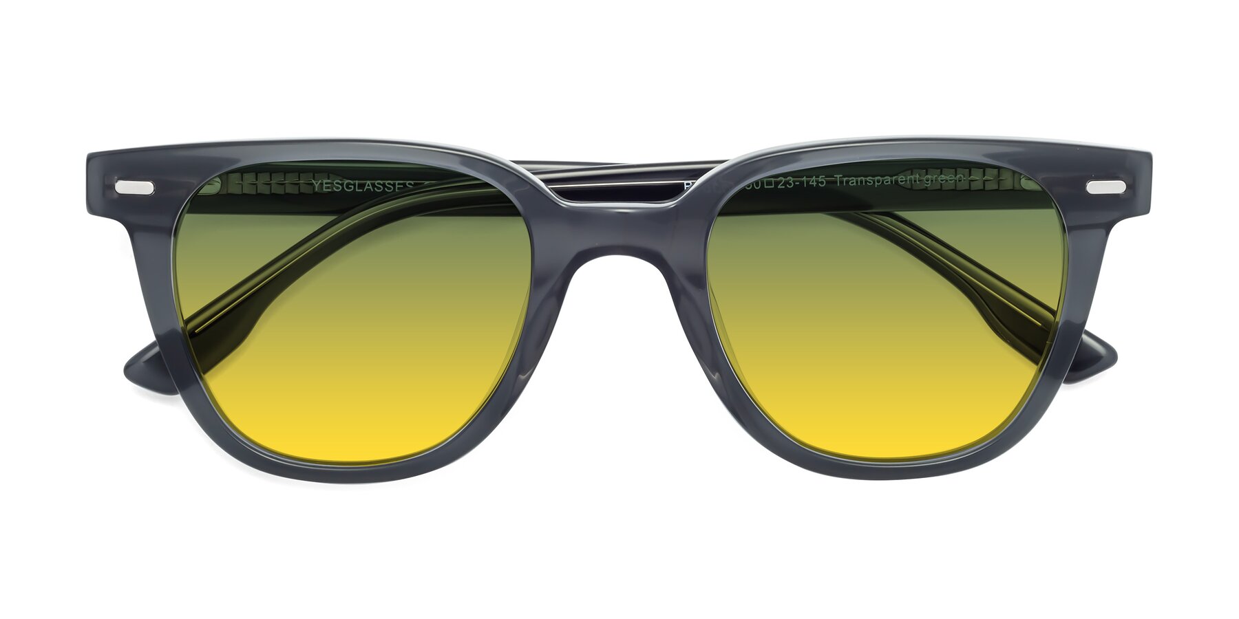 Folded Front of Beacon in Transparent Green with Green / Yellow Gradient Lenses