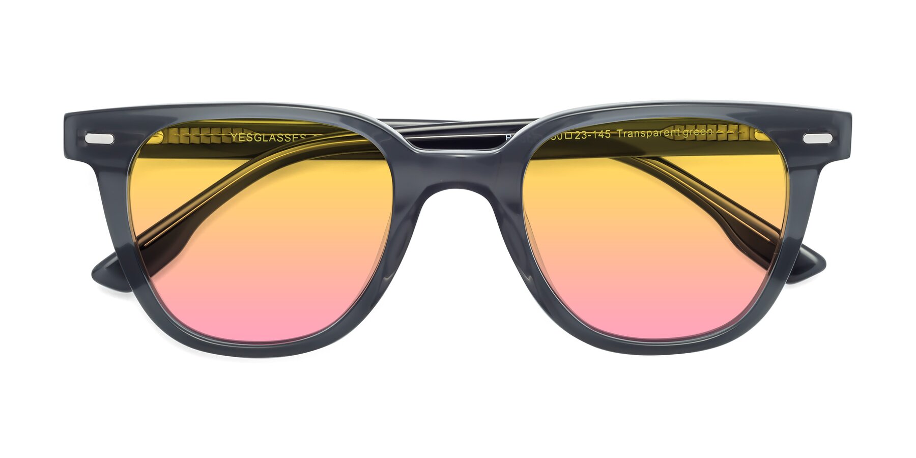 Folded Front of Beacon in Transparent Green with Yellow / Pink Gradient Lenses