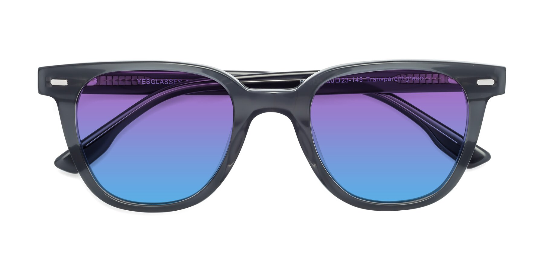 Folded Front of Beacon in Transparent Green with Purple / Blue Gradient Lenses