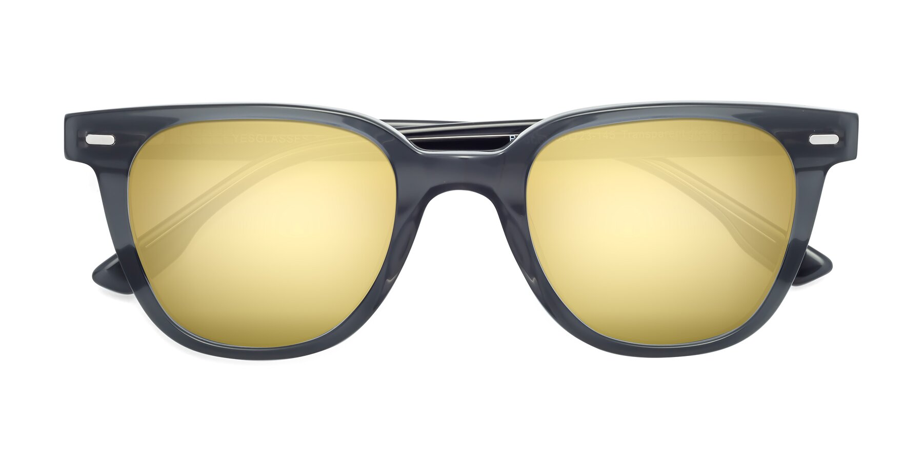 Folded Front of Beacon in Transparent Green with Gold Mirrored Lenses