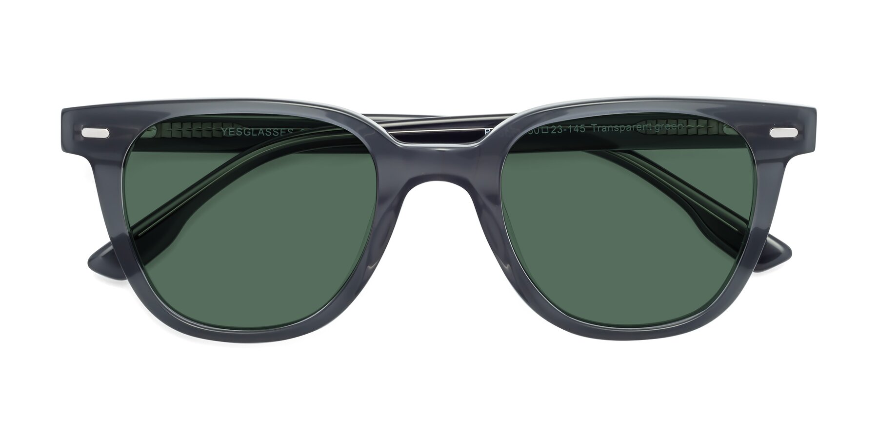 Folded Front of Beacon in Transparent Green with Green Polarized Lenses