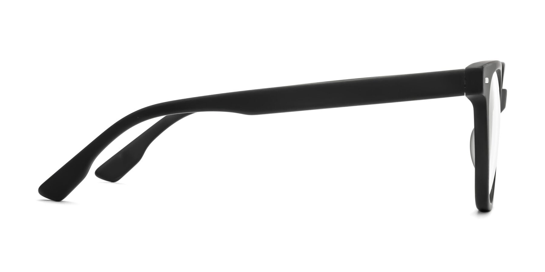 Side of Beacon in Matte Black with Clear Eyeglass Lenses