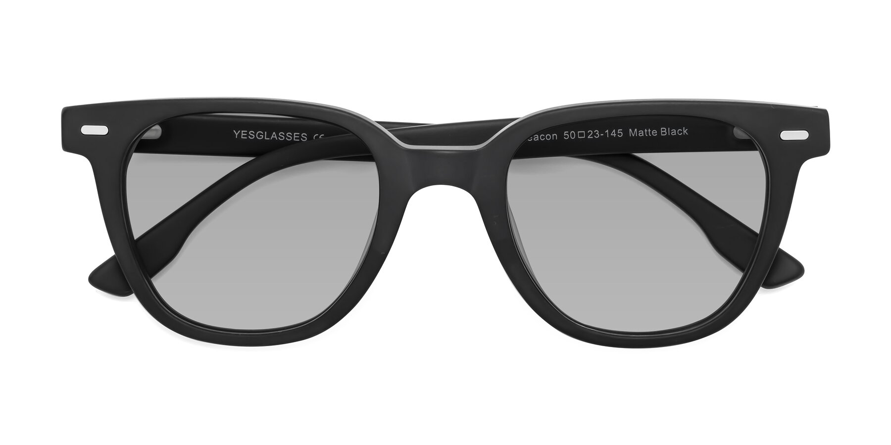 Folded Front of Beacon in Matte Black with Light Gray Tinted Lenses