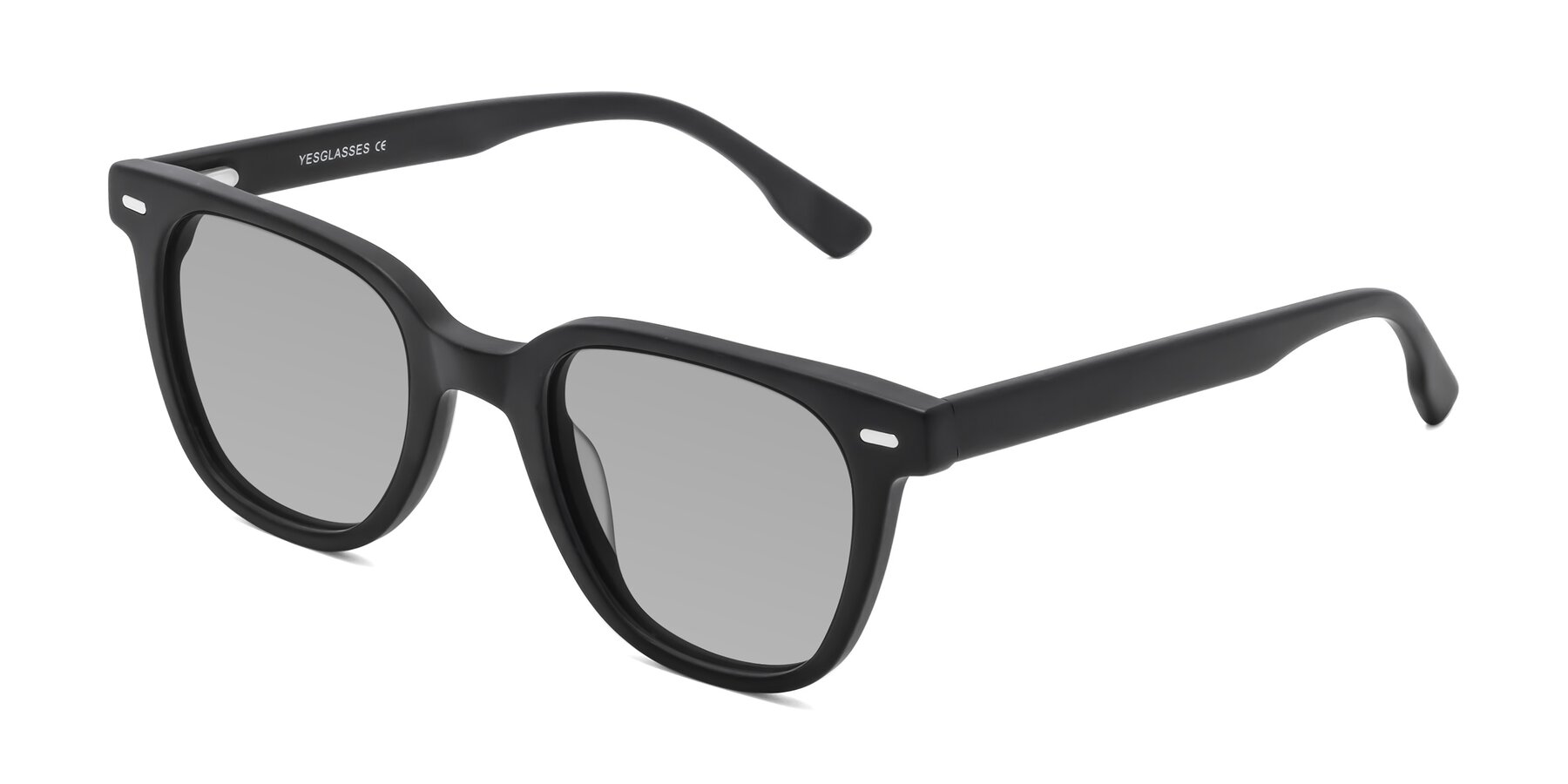 Angle of Beacon in Matte Black with Light Gray Tinted Lenses