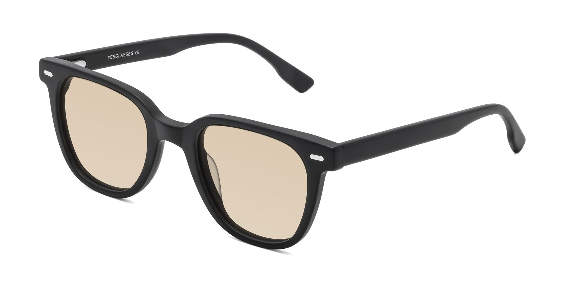 Angle of Beacon in Matte Black with Light Brown Tinted Lenses