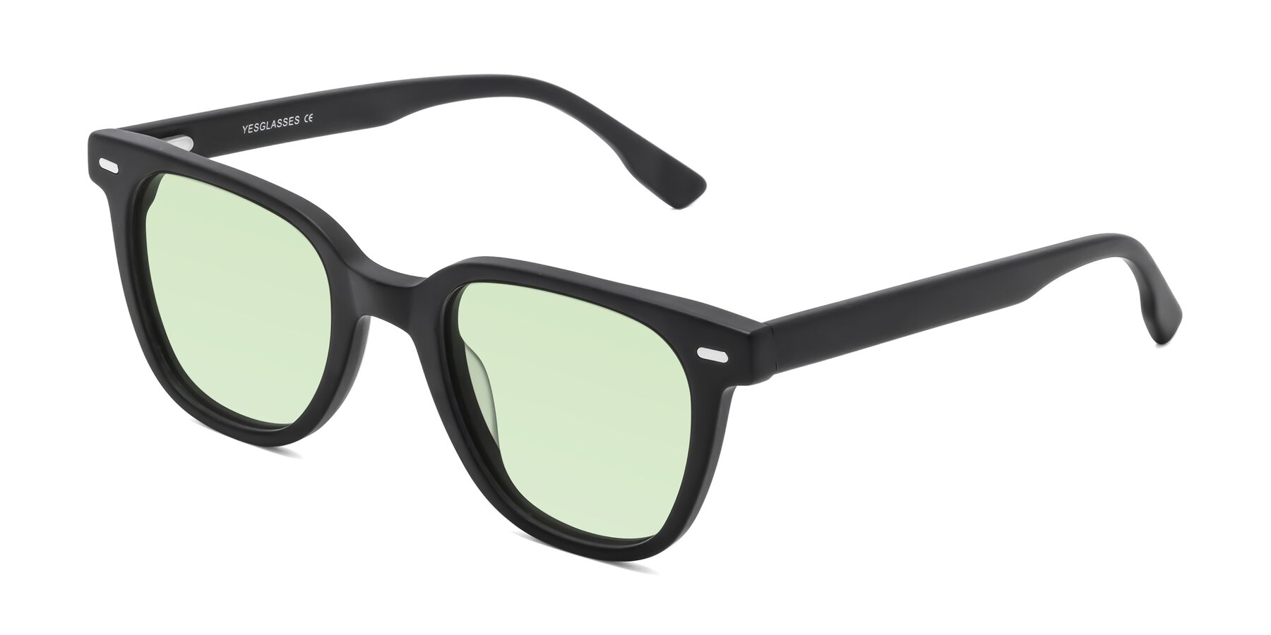 Angle of Beacon in Matte Black with Light Green Tinted Lenses