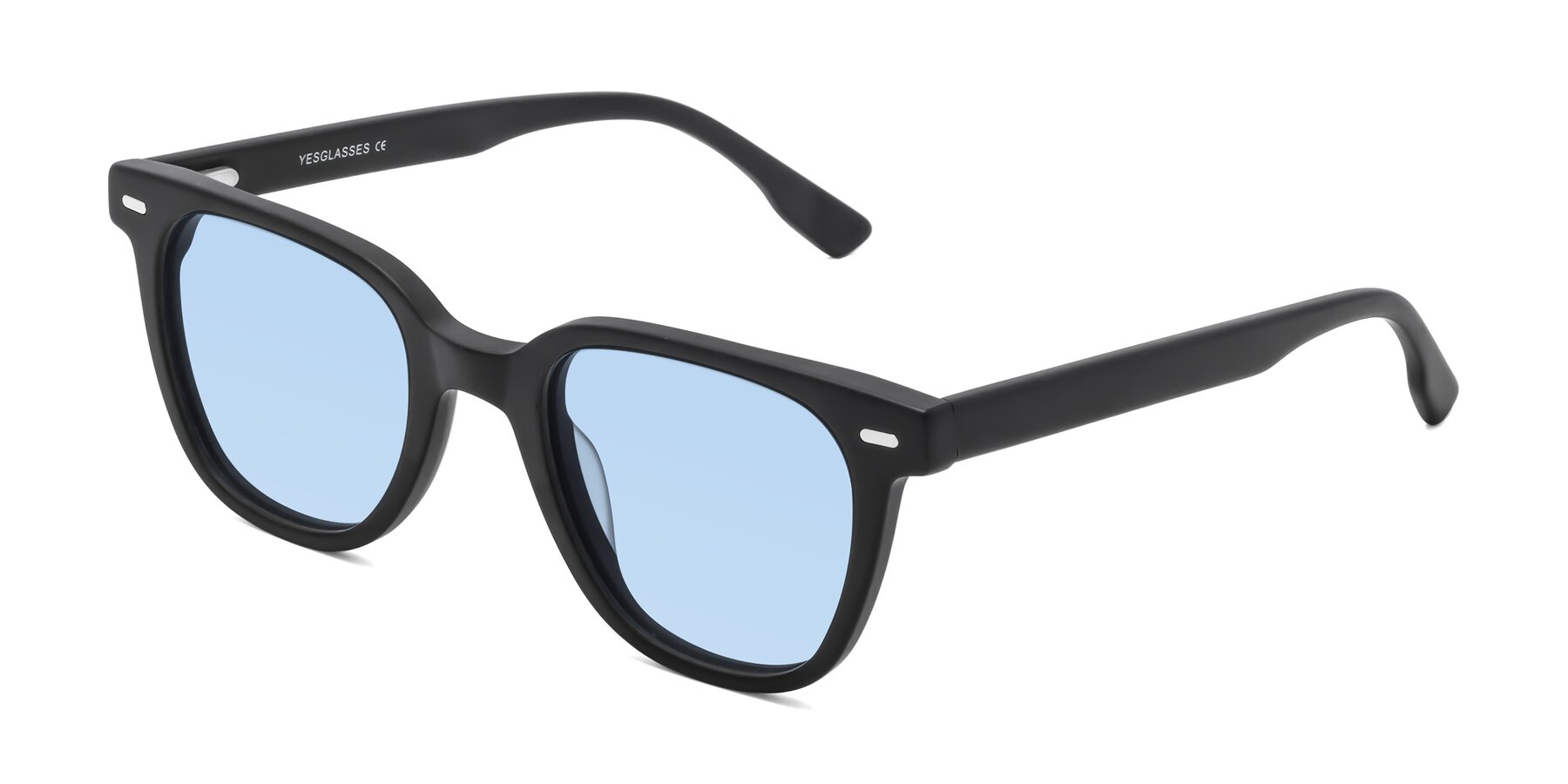 Angle of Beacon in Matte Black with Light Blue Tinted Lenses