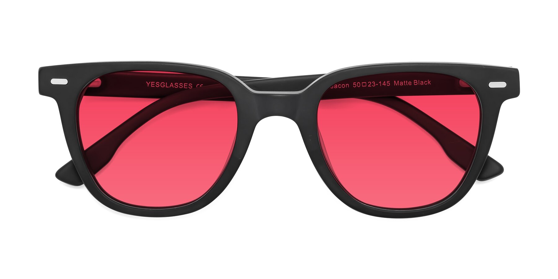 Folded Front of Beacon in Matte Black with Red Tinted Lenses