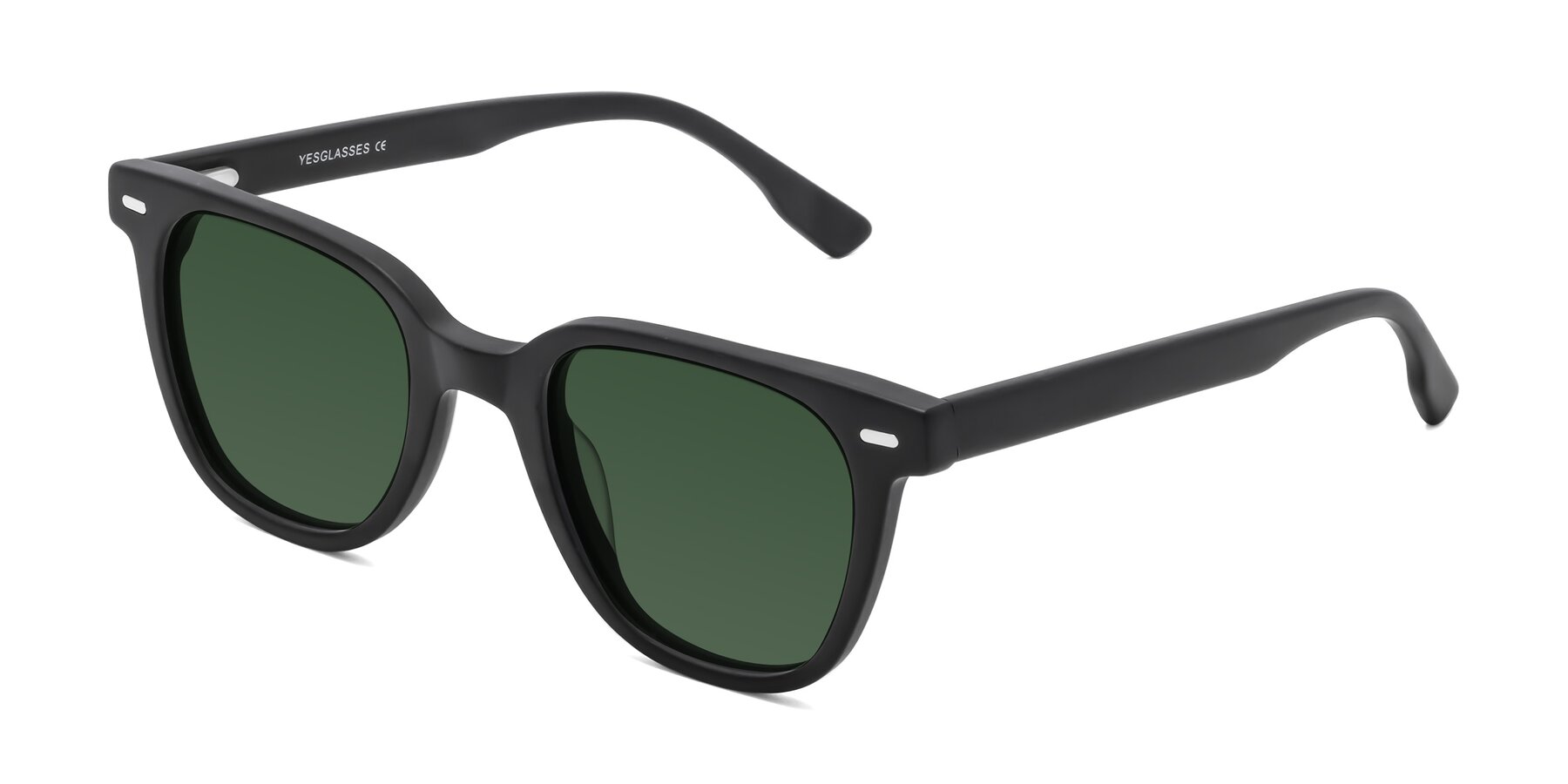 Angle of Beacon in Matte Black with Green Tinted Lenses