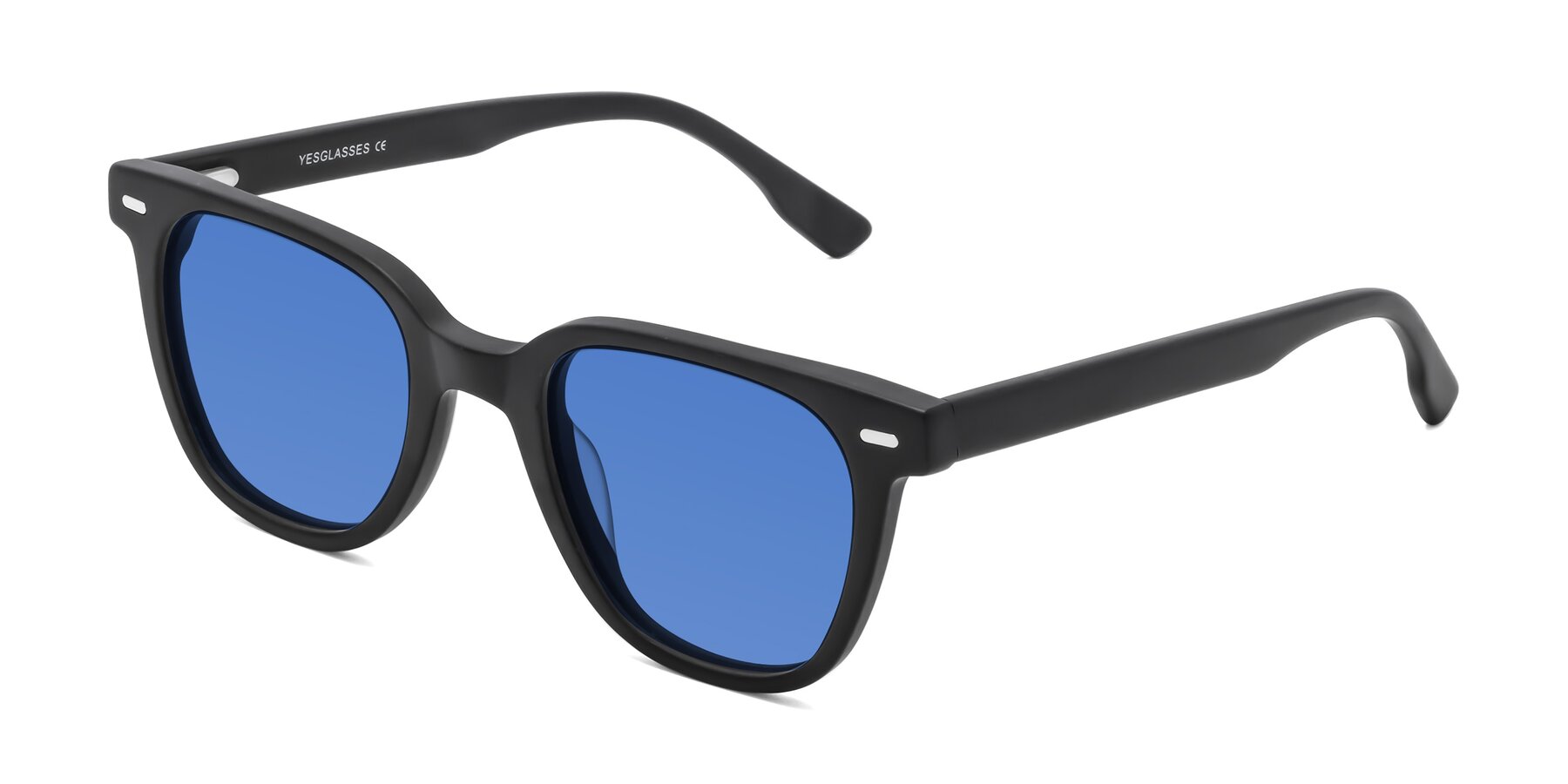 Angle of Beacon in Matte Black with Blue Tinted Lenses