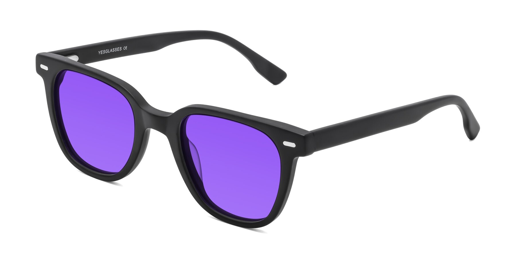 Angle of Beacon in Matte Black with Purple Tinted Lenses