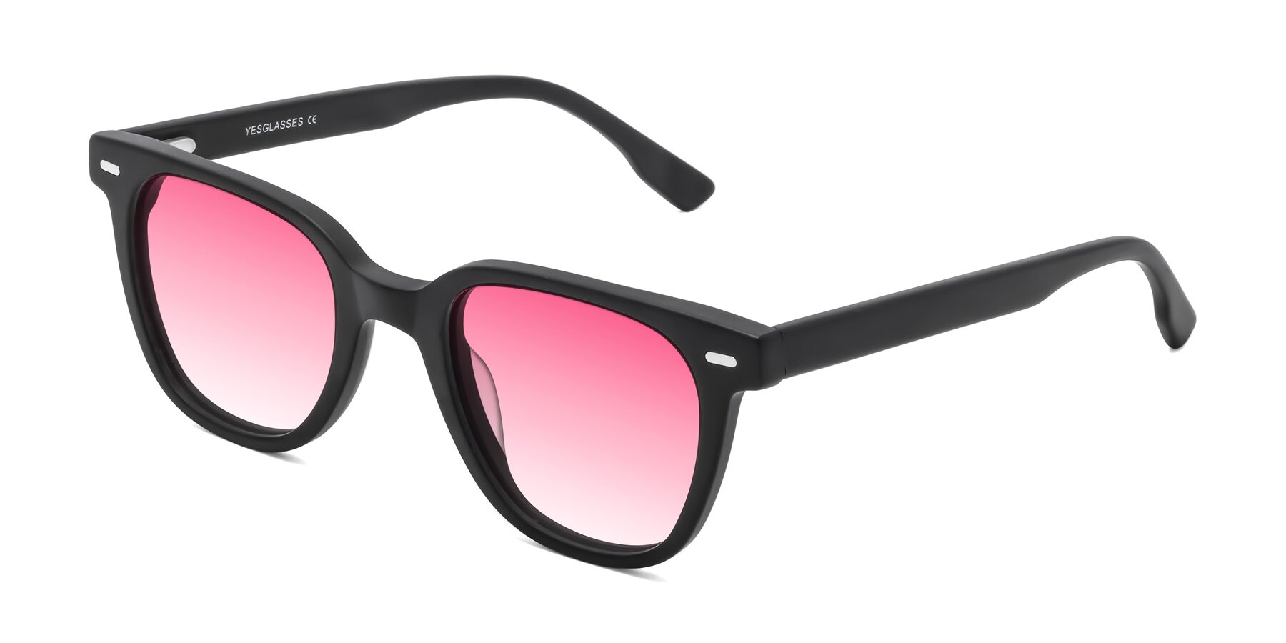 Angle of Beacon in Matte Black with Pink Gradient Lenses