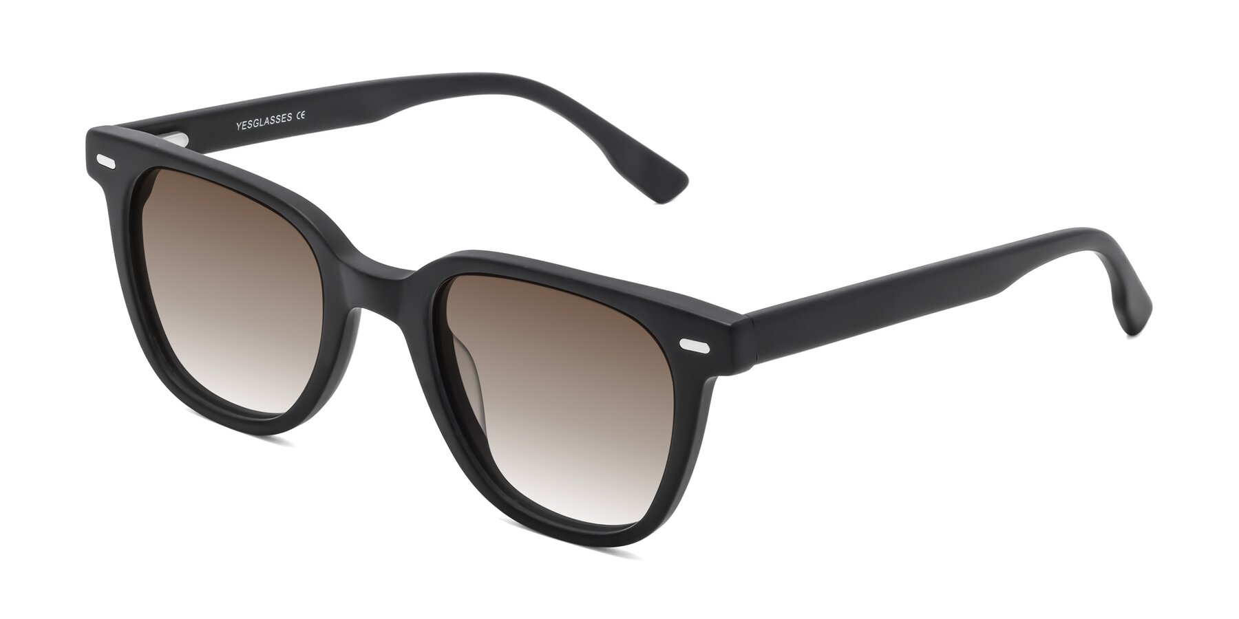 Angle of Beacon in Matte Black with Brown Gradient Lenses