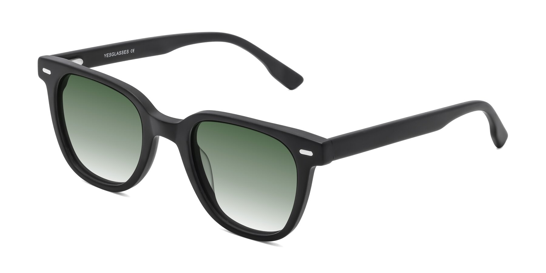 Angle of Beacon in Matte Black with Green Gradient Lenses