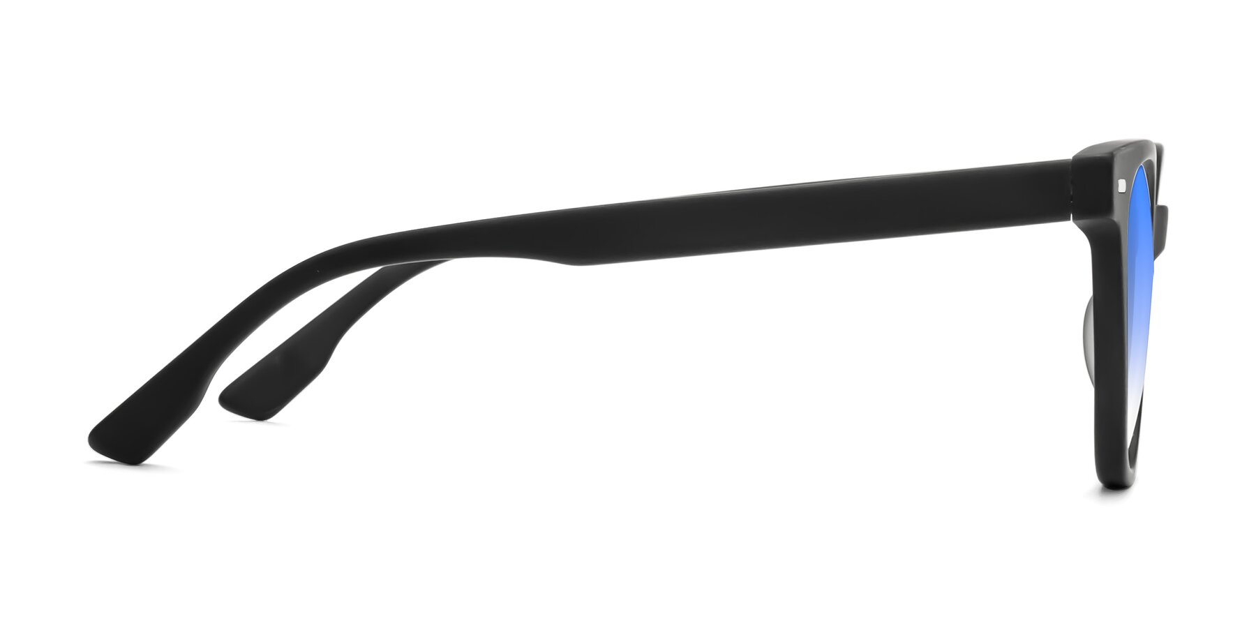 Side of Beacon in Matte Black with Blue Gradient Lenses
