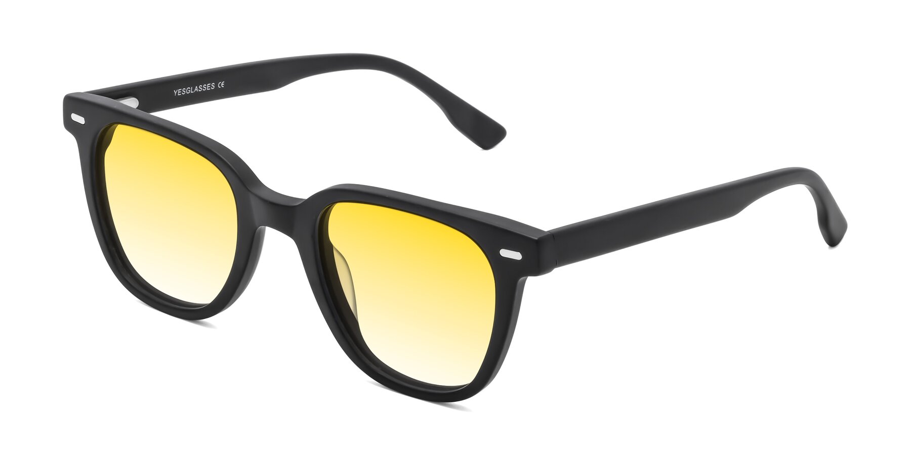 Angle of Beacon in Matte Black with Yellow Gradient Lenses