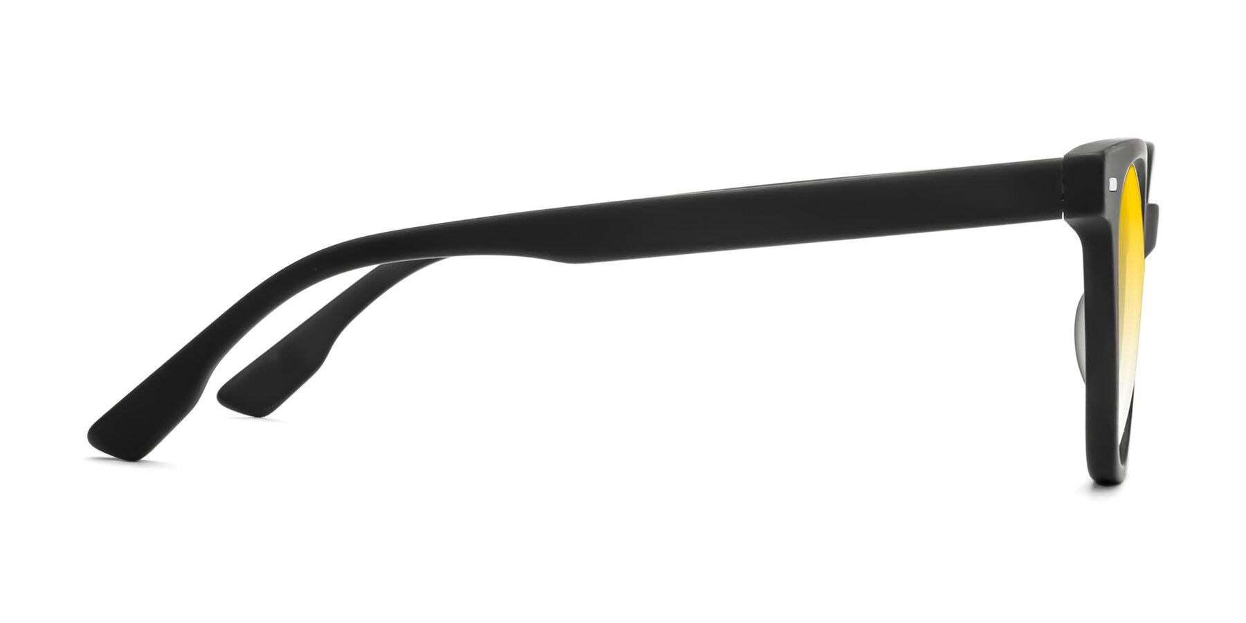 Side of Beacon in Matte Black with Yellow Gradient Lenses