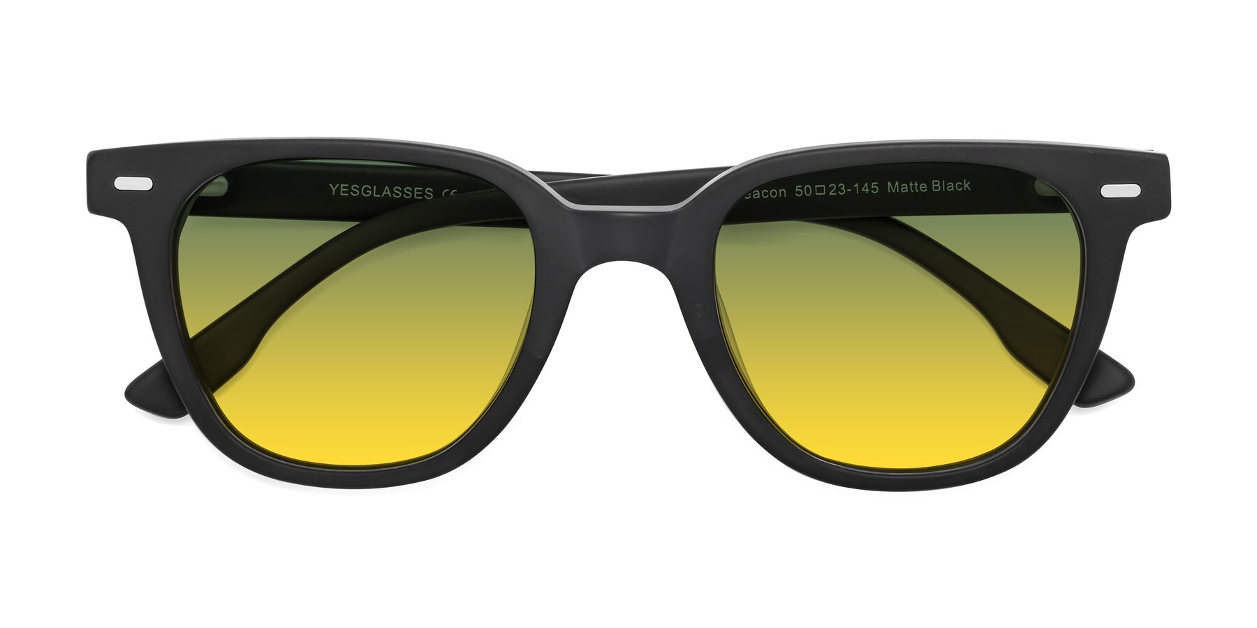 Folded Front of Beacon in Matte Black with Green / Yellow Gradient Lenses