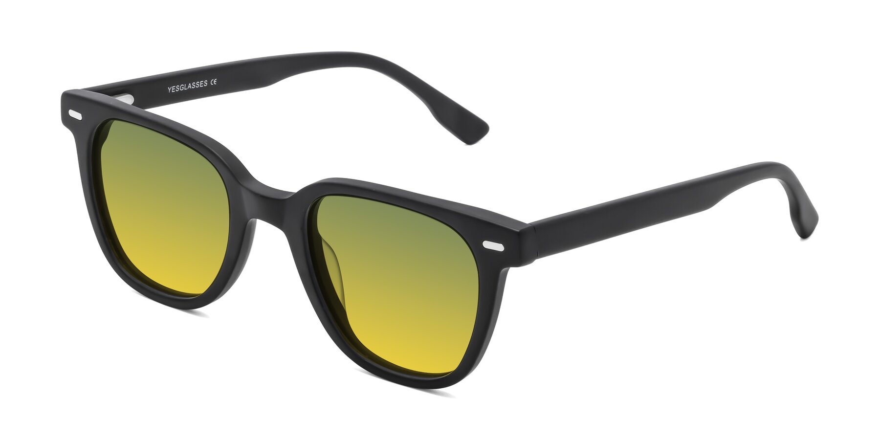Angle of Beacon in Matte Black with Green / Yellow Gradient Lenses