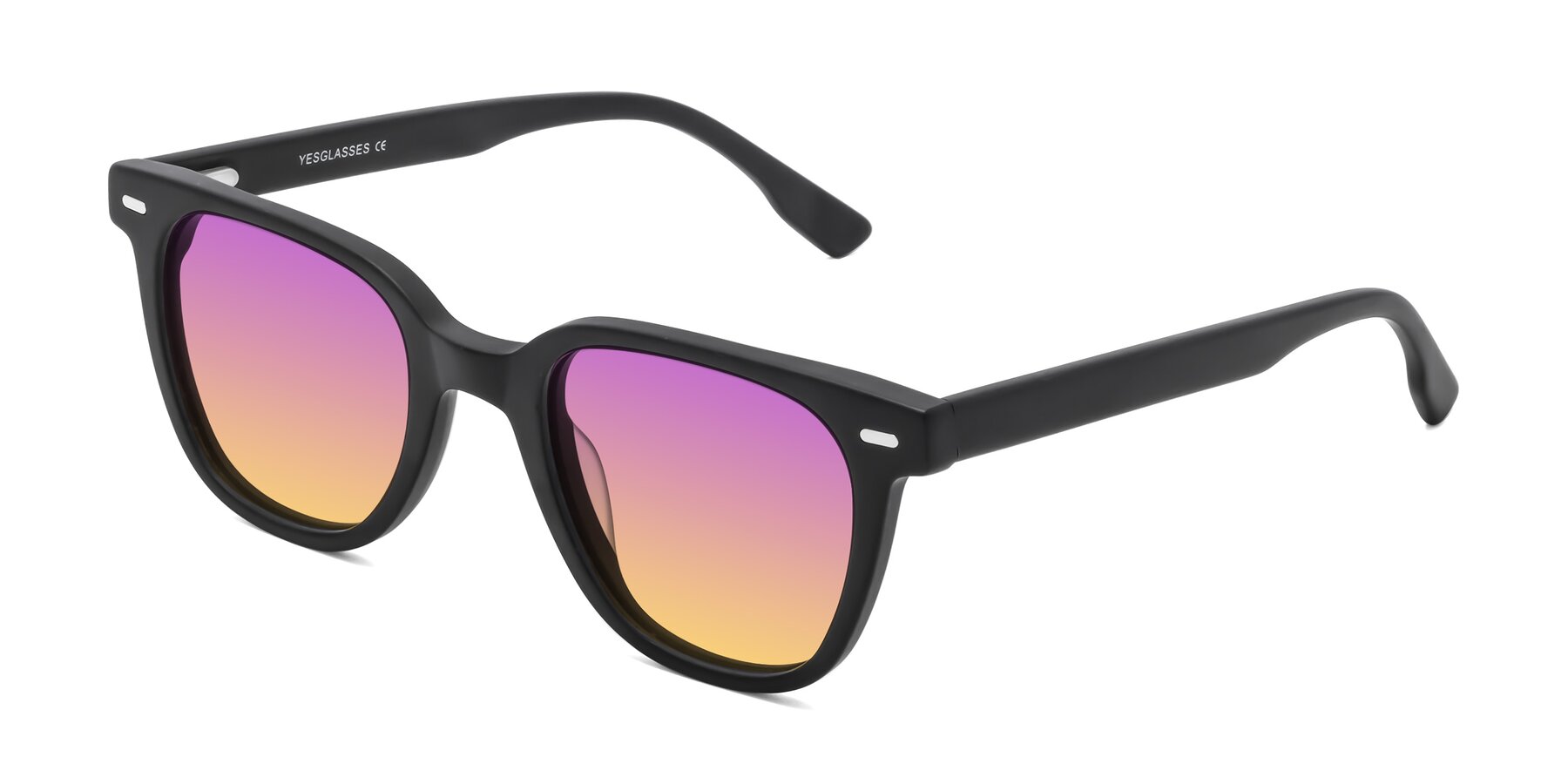 Angle of Beacon in Matte Black with Purple / Yellow Gradient Lenses