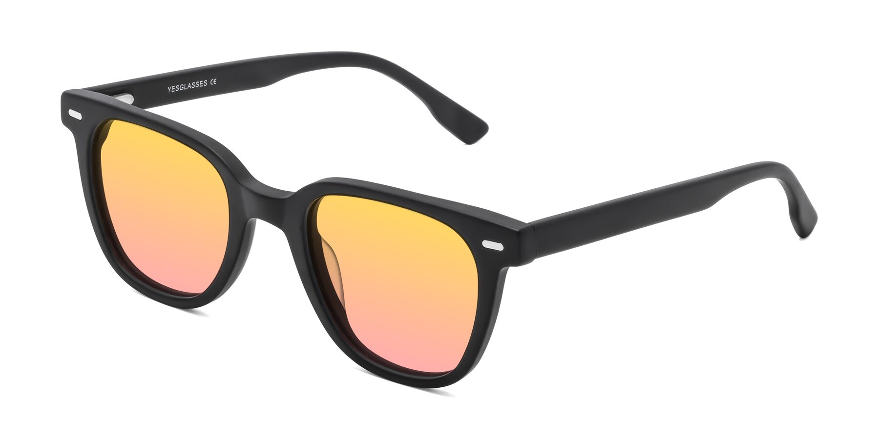 Angle of Beacon in Matte Black with Yellow / Pink Gradient Lenses