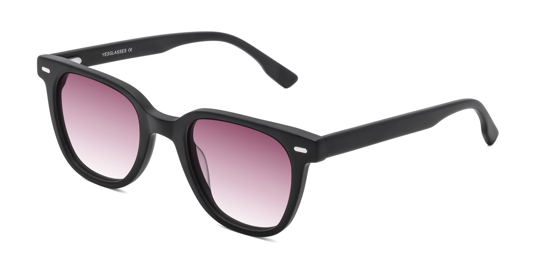 Angle of Beacon in Matte Black with Wine Gradient Lenses