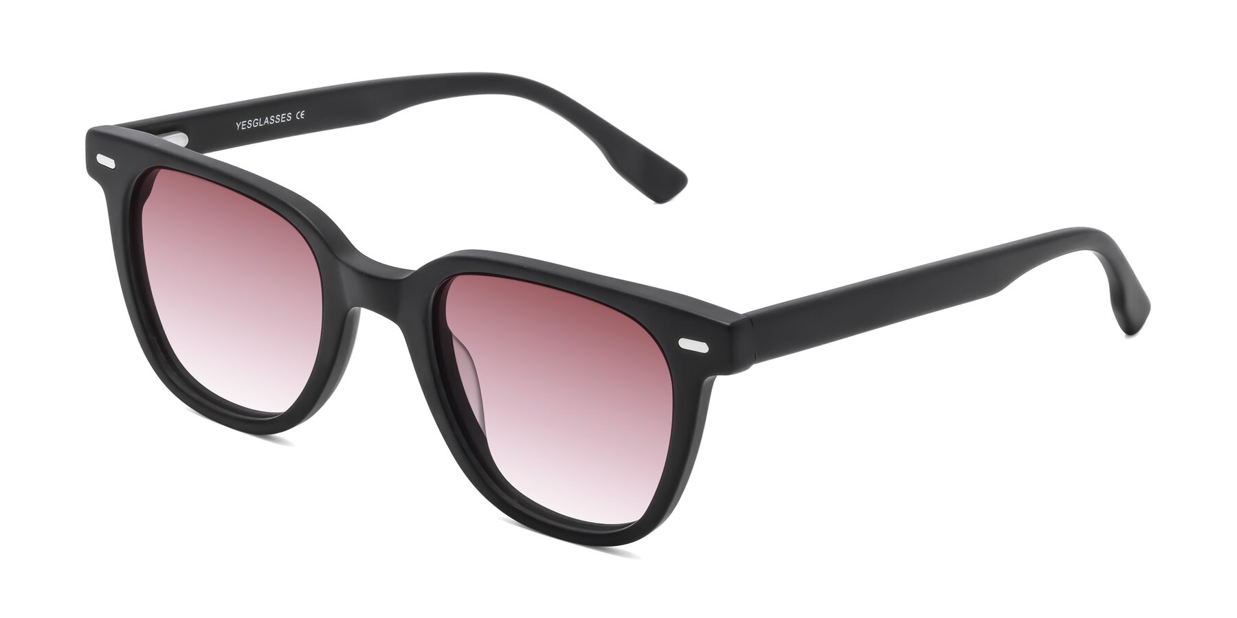 Angle of Beacon in Matte Black with Garnet Gradient Lenses