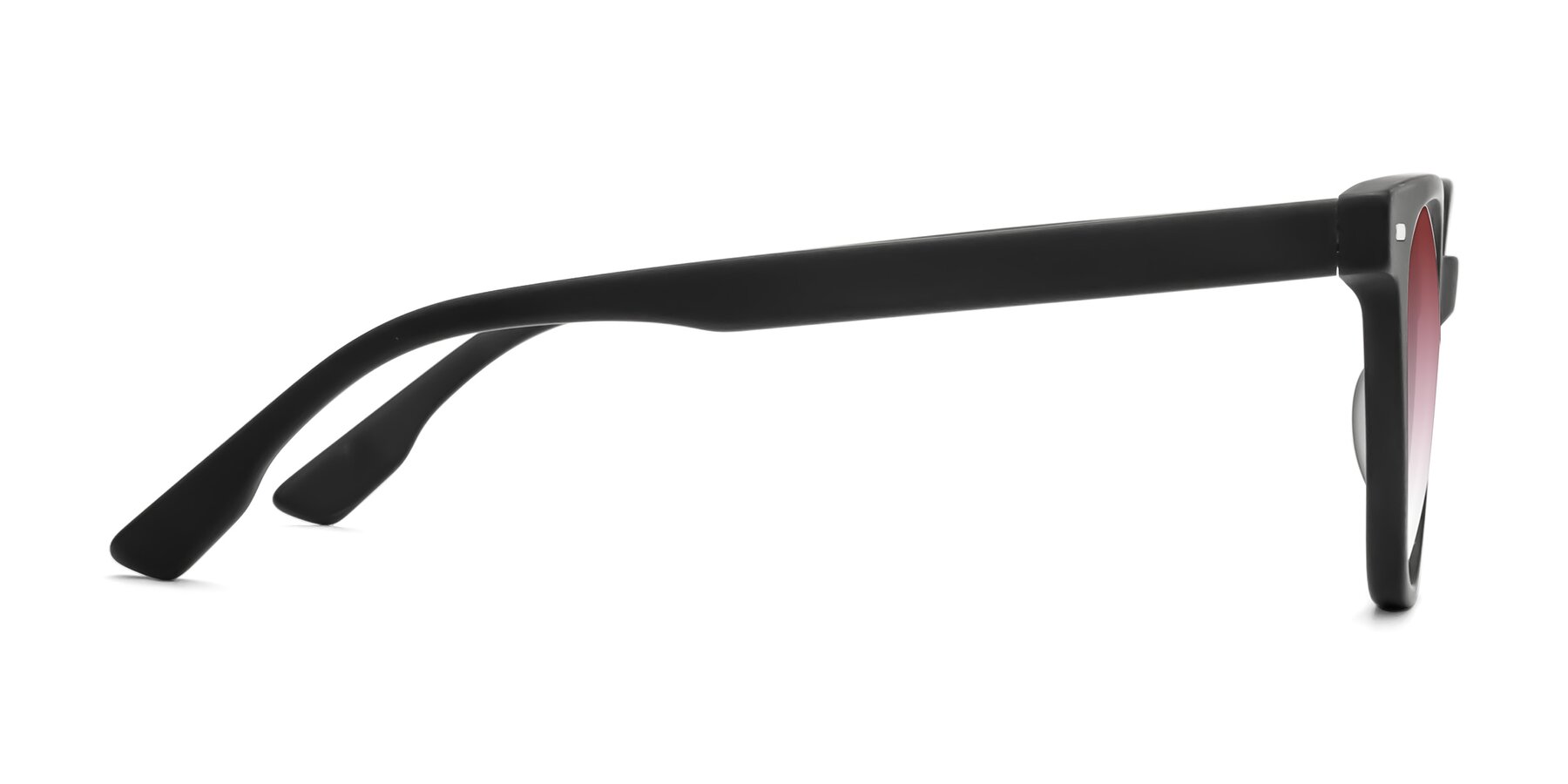 Side of Beacon in Matte Black with Garnet Gradient Lenses