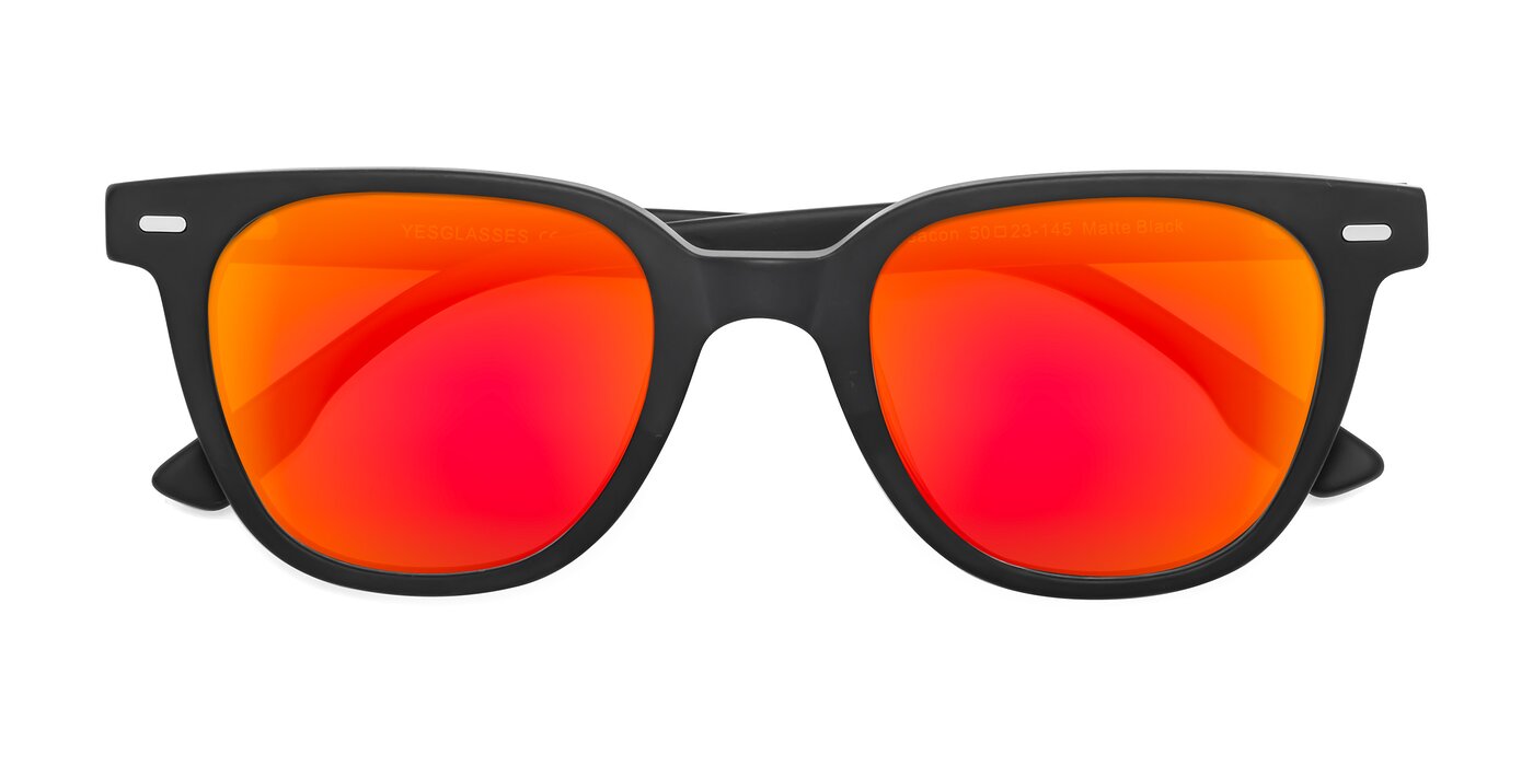 Beacon - Matte Black Flash Mirrored Sunglasses