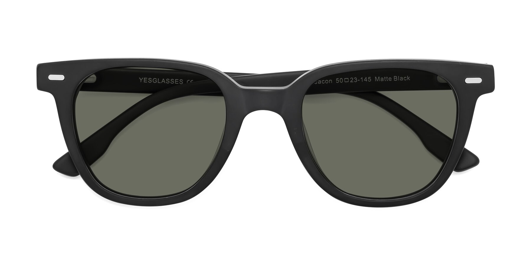 Folded Front of Beacon in Matte Black with Gray Polarized Lenses