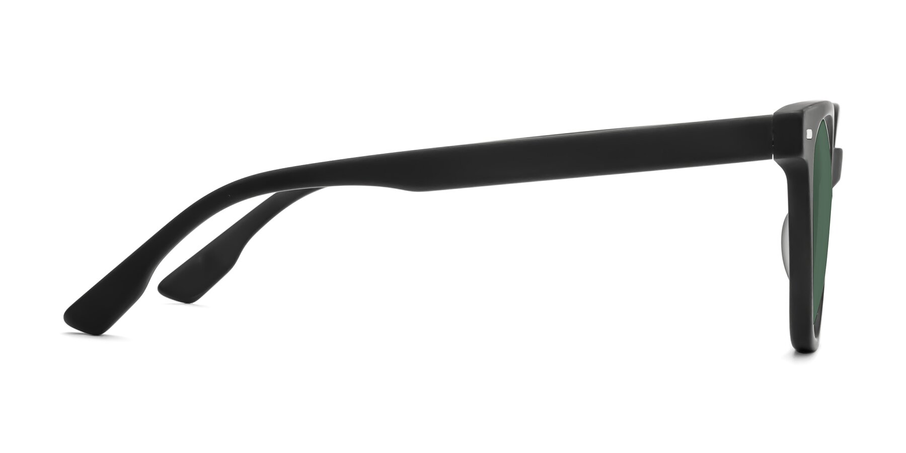 Side of Beacon in Matte Black with Green Polarized Lenses