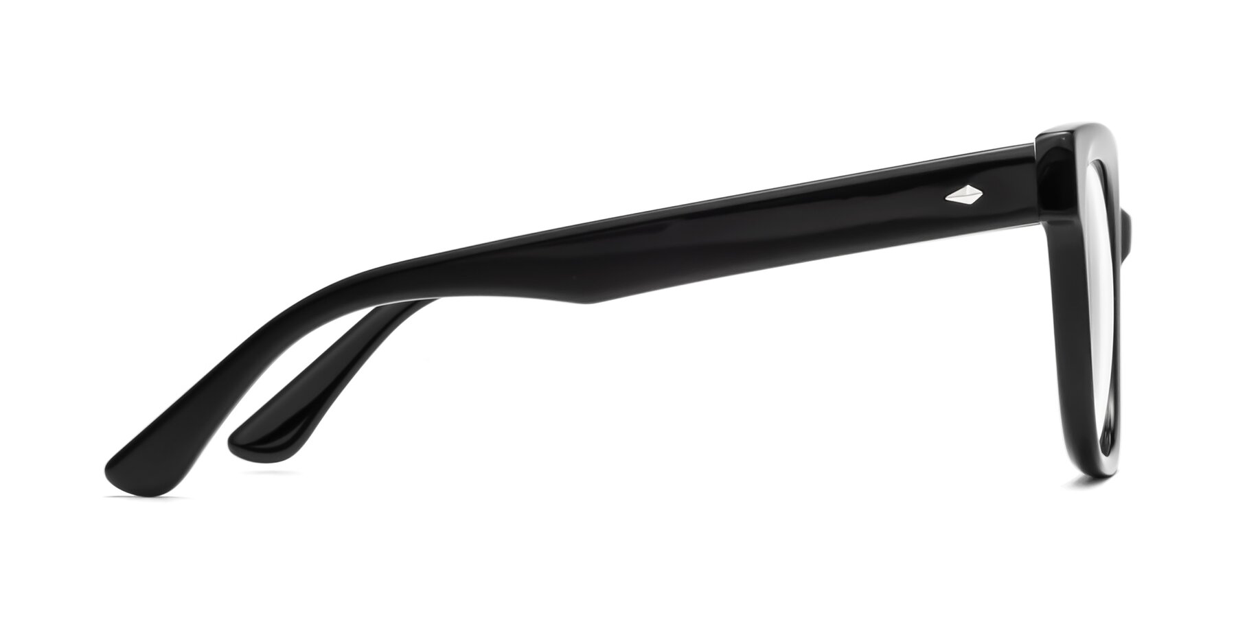 Side of Bourbon in Black with Clear Eyeglass Lenses