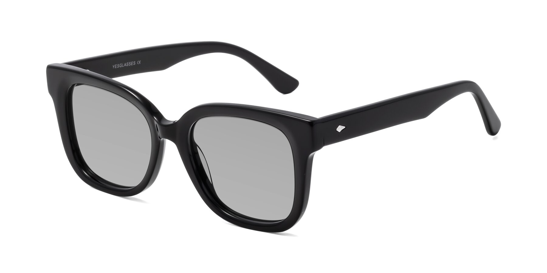 Angle of Bourbon in Black with Light Gray Tinted Lenses