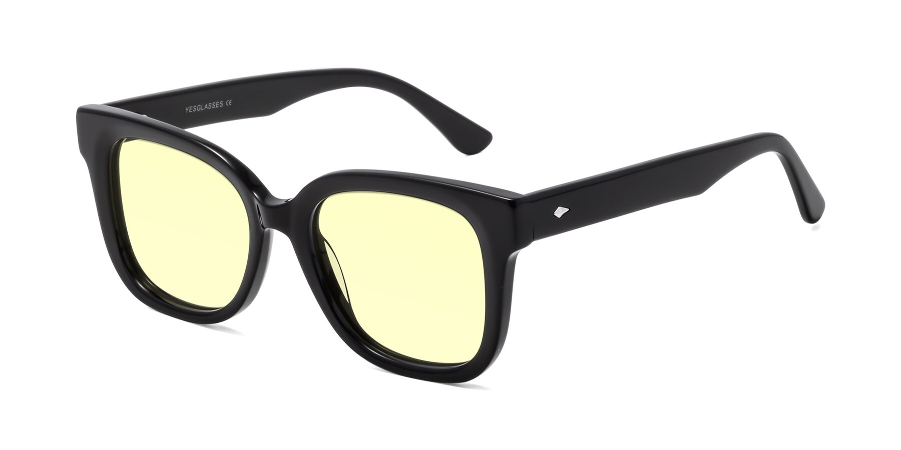 Angle of Bourbon in Black with Light Yellow Tinted Lenses