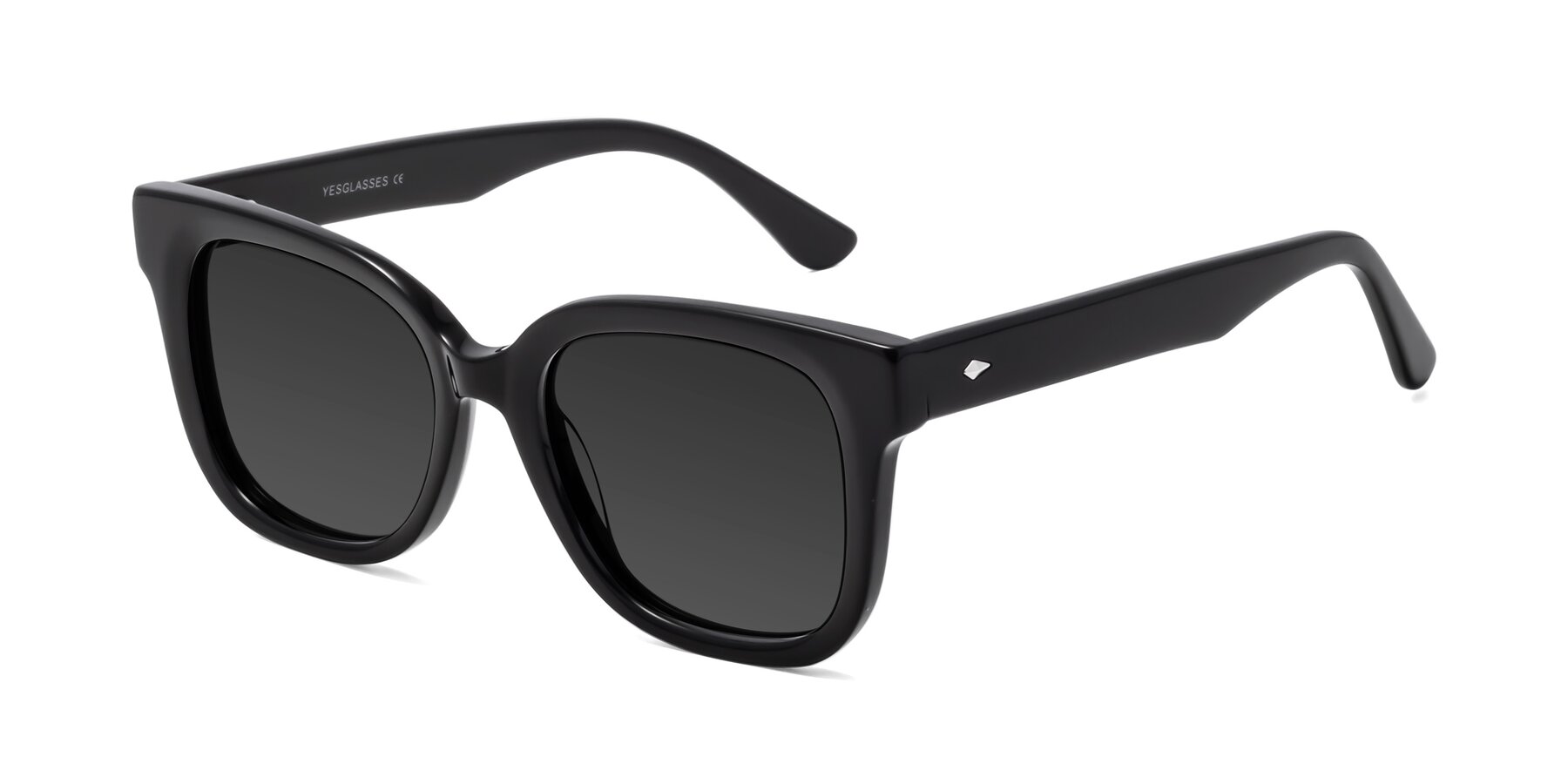 Angle of Bourbon in Black with Gray Tinted Lenses