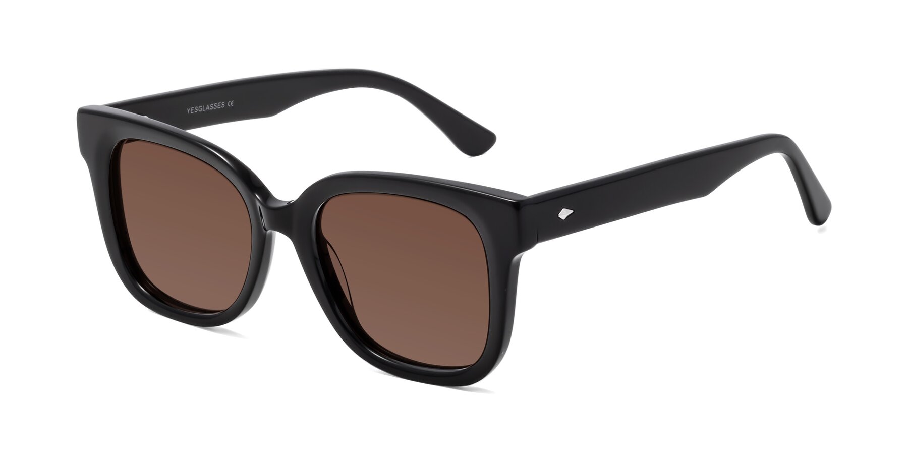 Angle of Bourbon in Black with Brown Tinted Lenses
