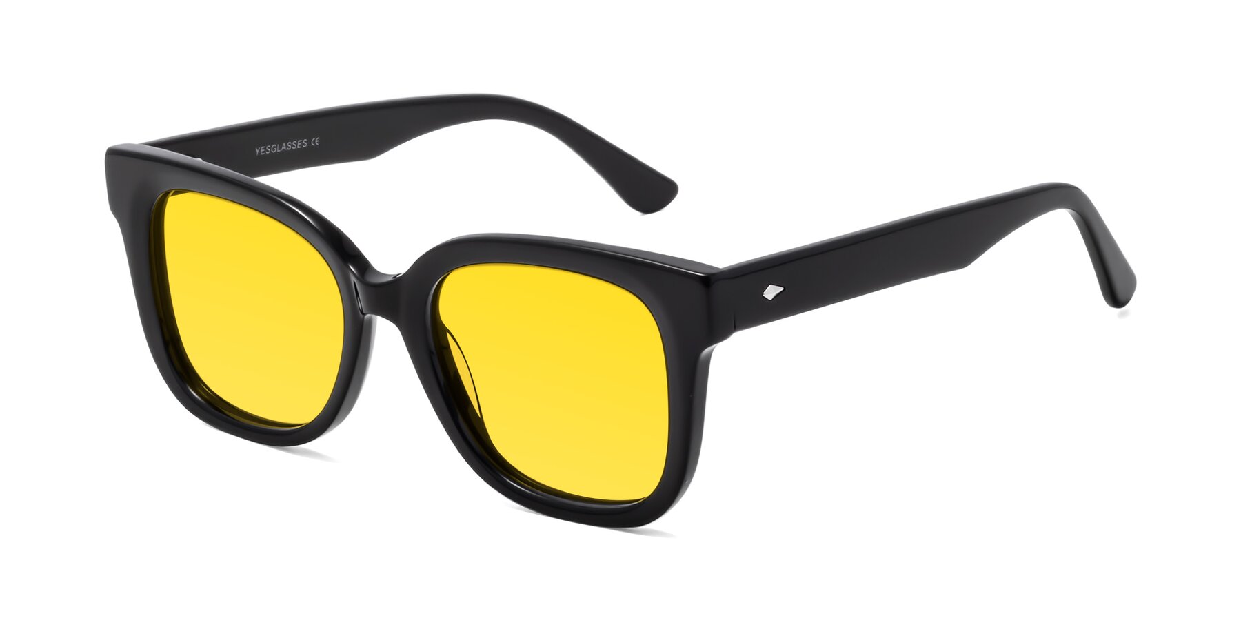 Angle of Bourbon in Black with Yellow Tinted Lenses