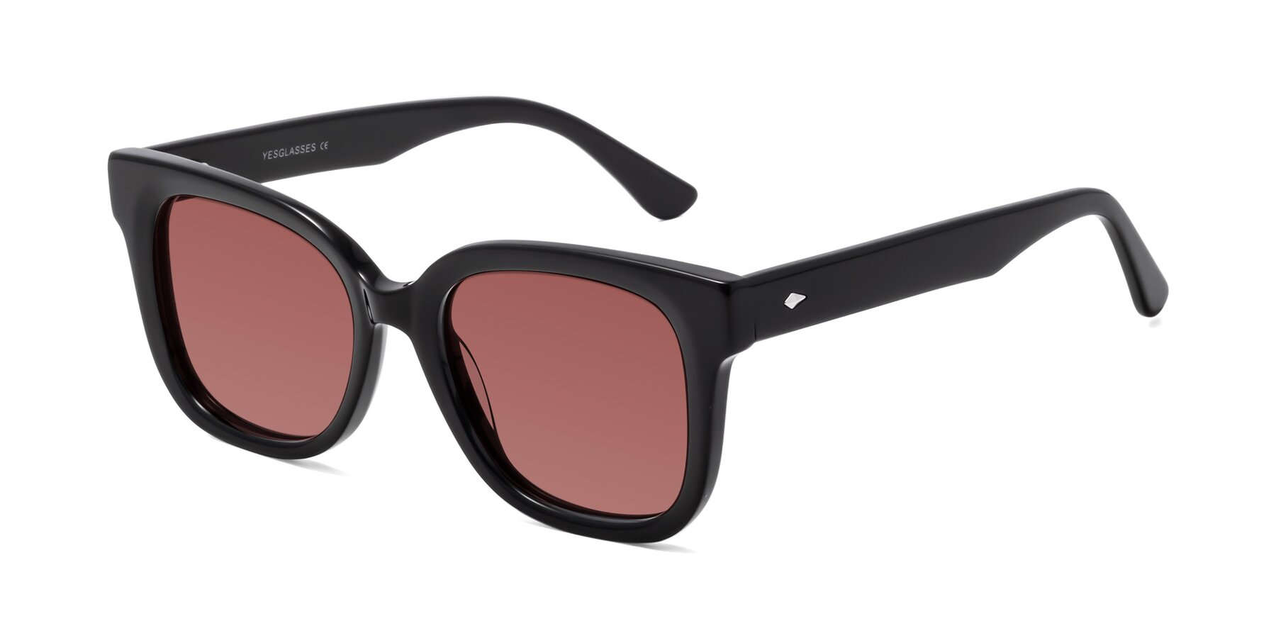 Angle of Bourbon in Black with Garnet Tinted Lenses