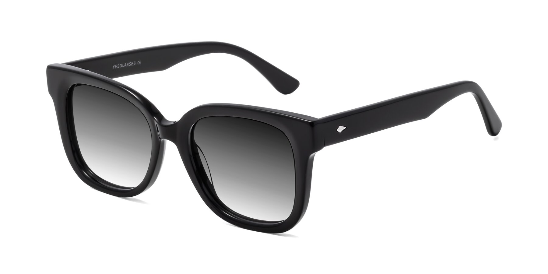 Angle of Bourbon in Black with Gray Gradient Lenses