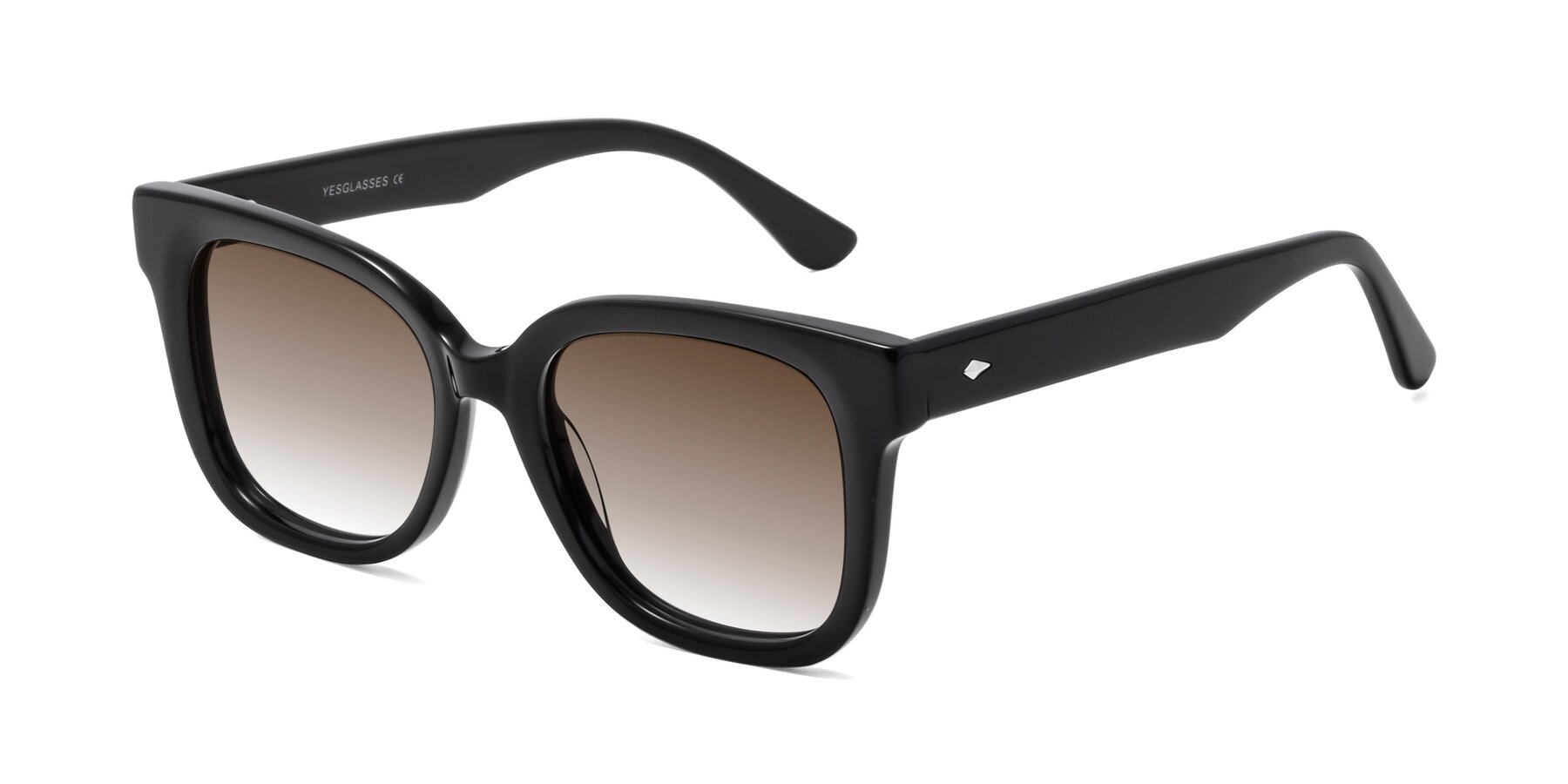 Angle of Bourbon in Black with Brown Gradient Lenses