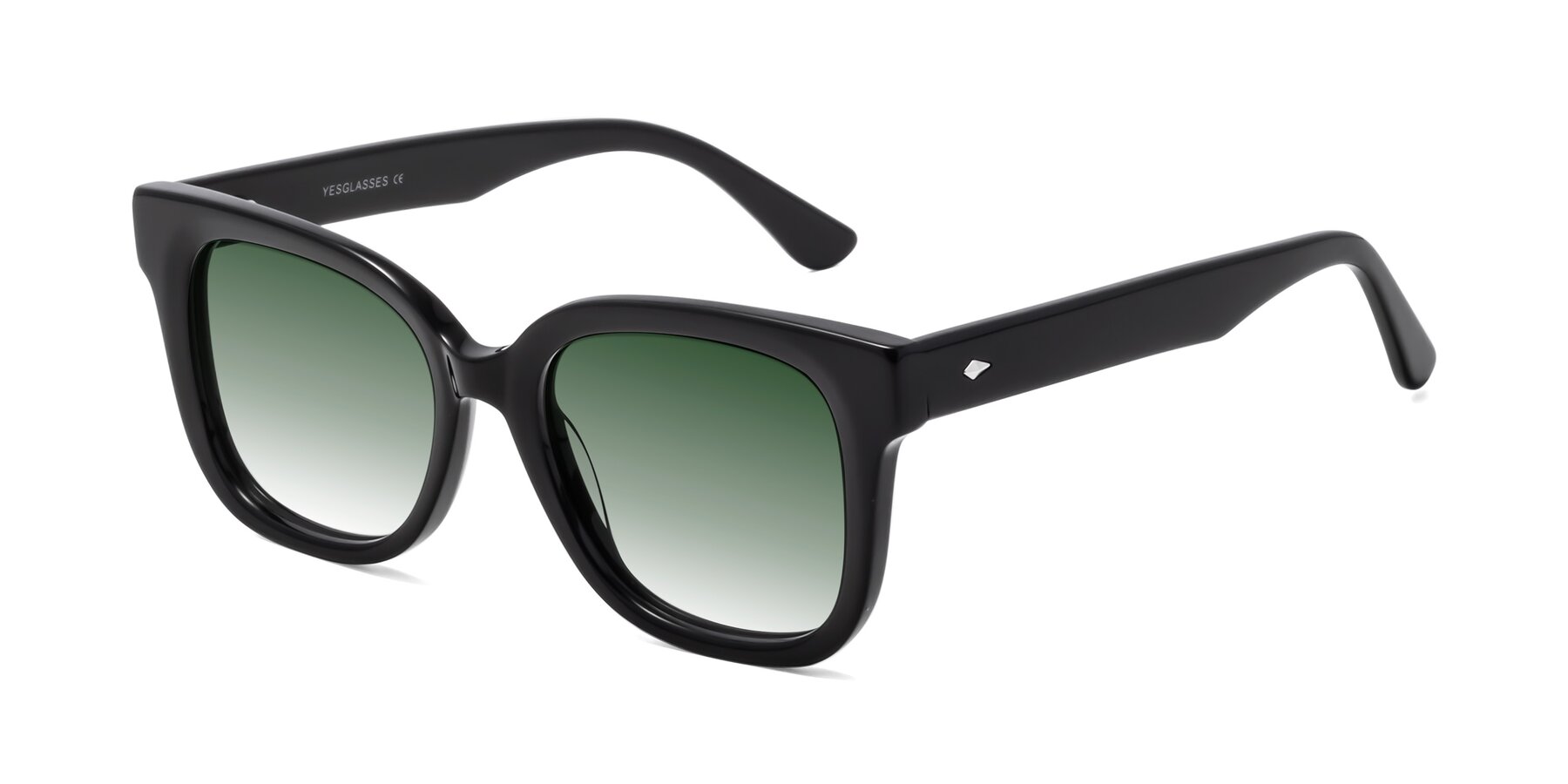 Angle of Bourbon in Black with Green Gradient Lenses