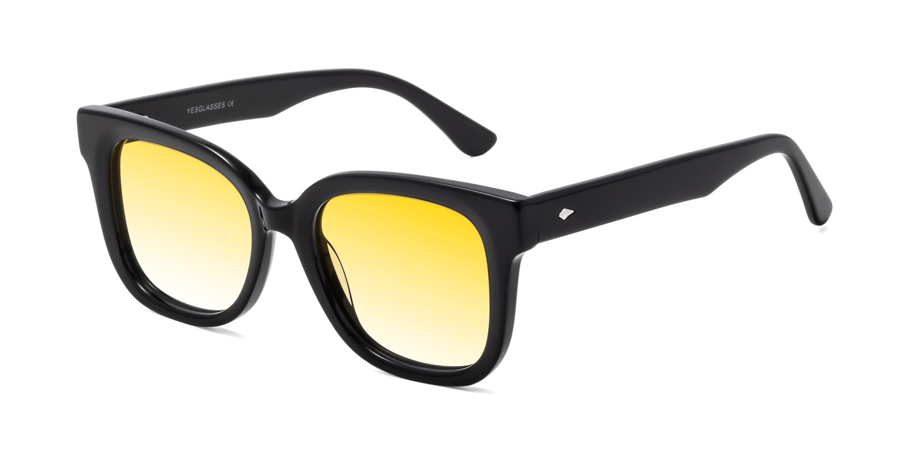 Angle of Bourbon in Black with Yellow Gradient Lenses