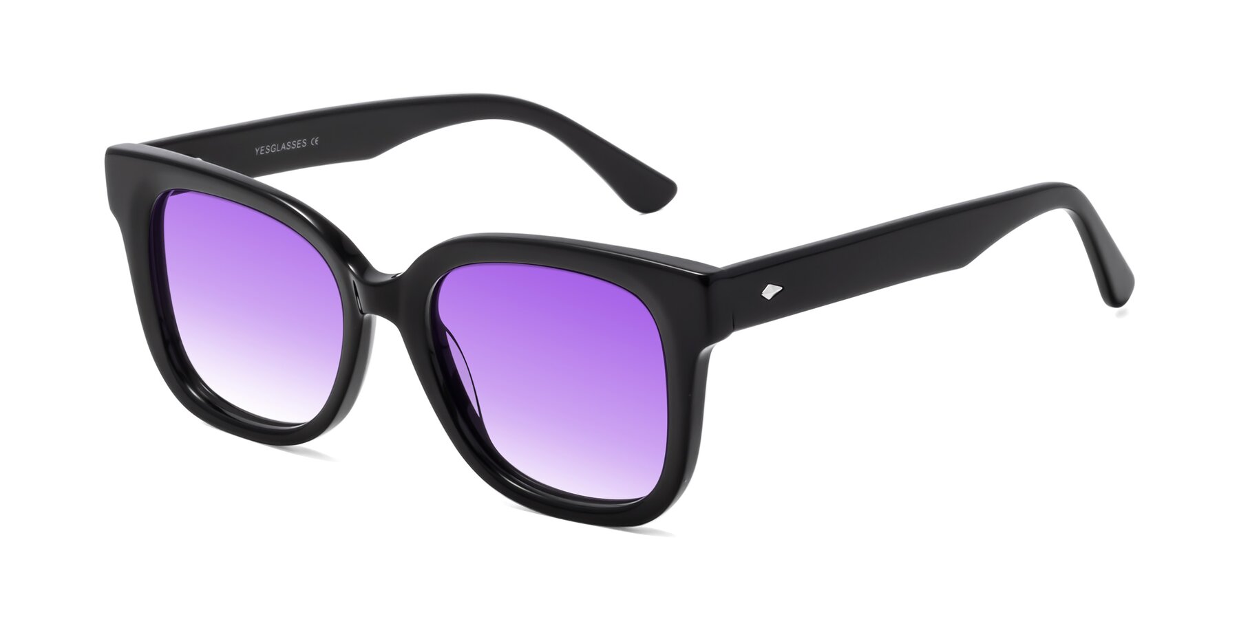 Angle of Bourbon in Black with Purple Gradient Lenses